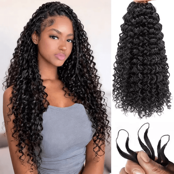 Lumiere Water Wave Feather Crochet Human Hair for Boho Braids with Miracle Waves