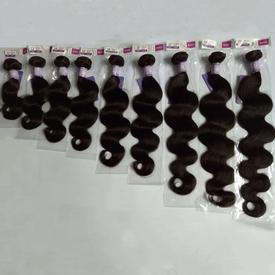(B1) Peruvain Body Wave 4 Bundles Extension de Cheveux Humains 8-40 pouces