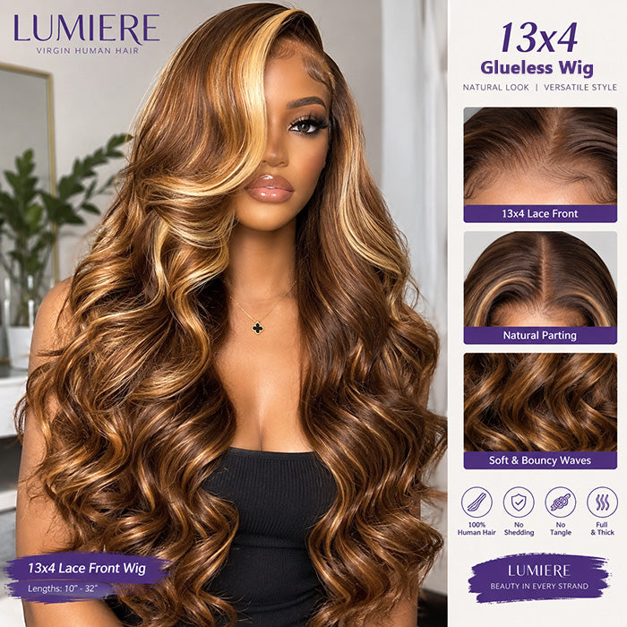 #350 Ginger Straight HD Transparent Lace Front Wigs Pour Femmes Cheveux Humains 