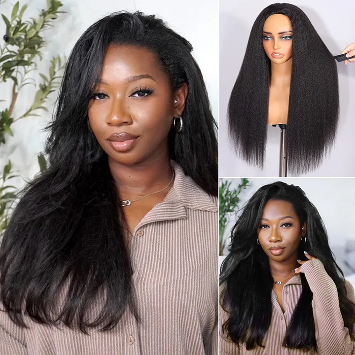 Perruque brésilienne de cheveux humains sans colle U Part Water Wave 