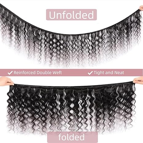 lumiere 15A Deep Wave Virgin Hair 3 Bundles  Human Hair Extension 10-24 inches