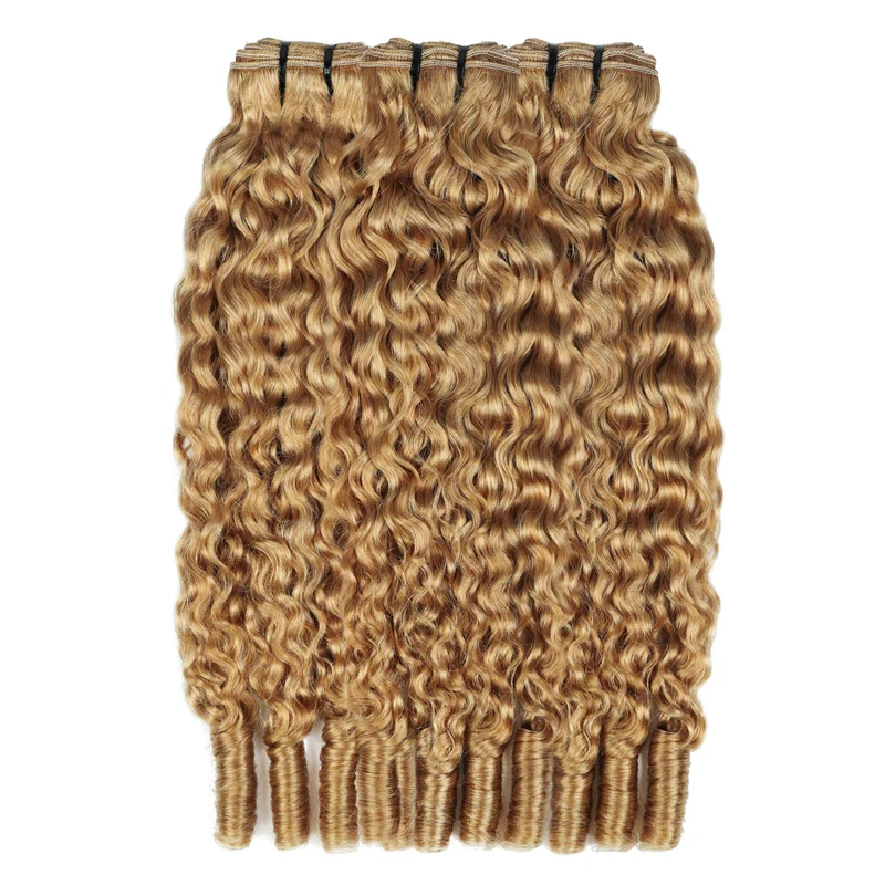 Lumiere #27 Honey Blonde Burmese Curly 3 Bundles 100% Human Hair Bundles Unprocessed Human hair