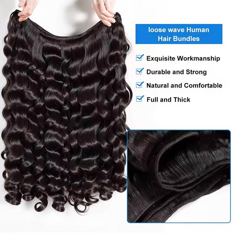 lumiere 1 pièce Loose Wave Bundle Extension de cheveux humains vierges