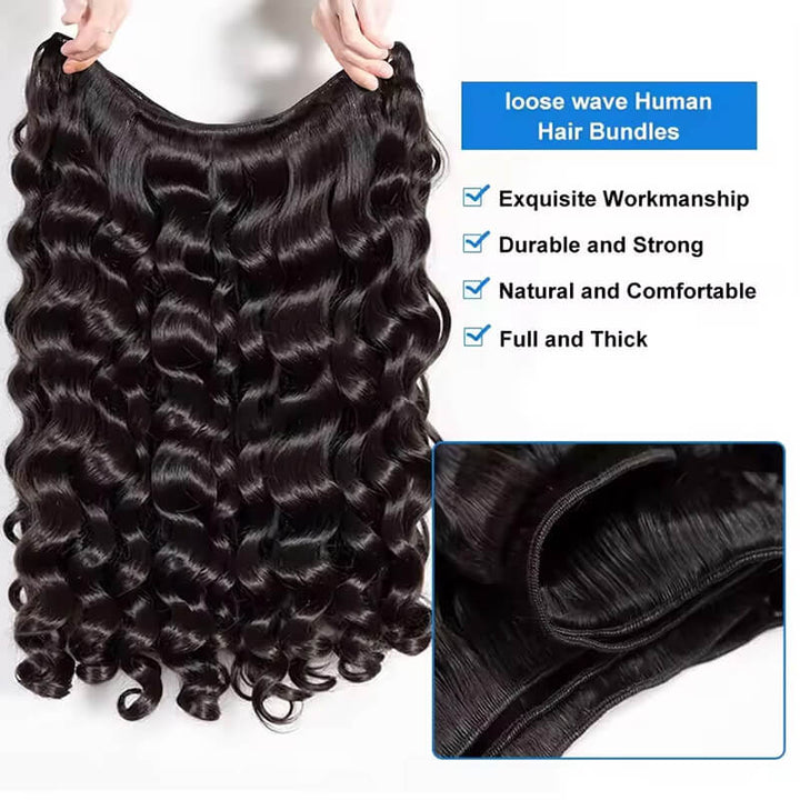 lumiere 1 pièce Loose Wave Bundle Extension de cheveux humains vierges
