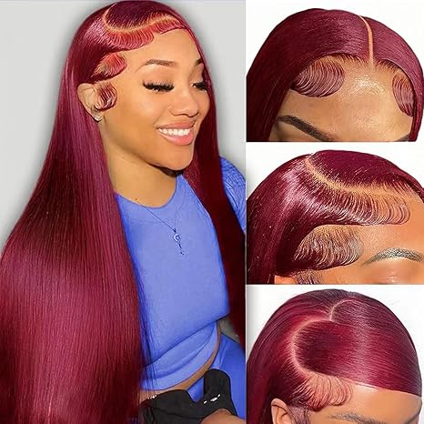 Lumiere Dark Blue Bomb Pre Colored 13x4 Straight Lace Frontal Human Hair Wig (No Code Need)