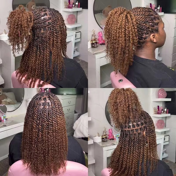 #6 Brown Afro Kinky Bulk Human Hair for Dreadlock Extensions Loc Repair Braiding Twist Tight Afro Kinky Human Hair