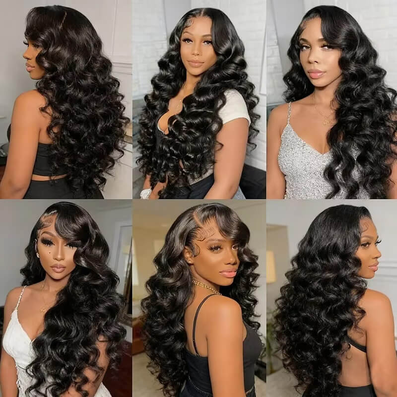 (B1)Loose Wave 3 Bundles Human Hair Raw Virgin Unprocessed Extensions(Ship In 24Hours)