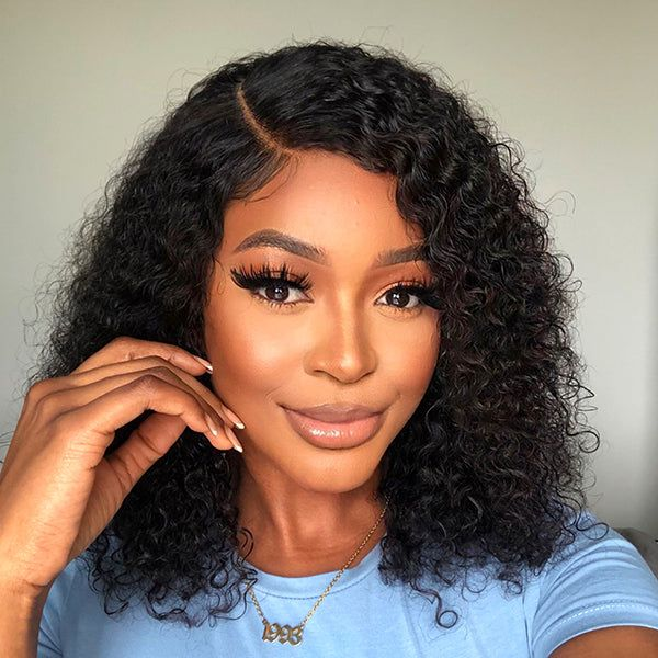 Lumiere A1 Customized 13x4 Lace Curly Bob Wig Human Hair Lace Frontal Wigs