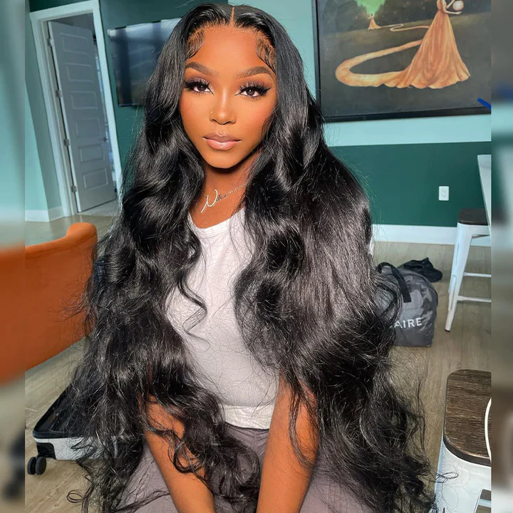 Hot Sale Water Wave 13x6 Transparent Lace Front Wig Pre-plucked Human Hair  Wig