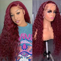 Lumiere #33 Reddish Brown Wig Deep Wave 13x6 Transparent Lace Human Hair Wigs
