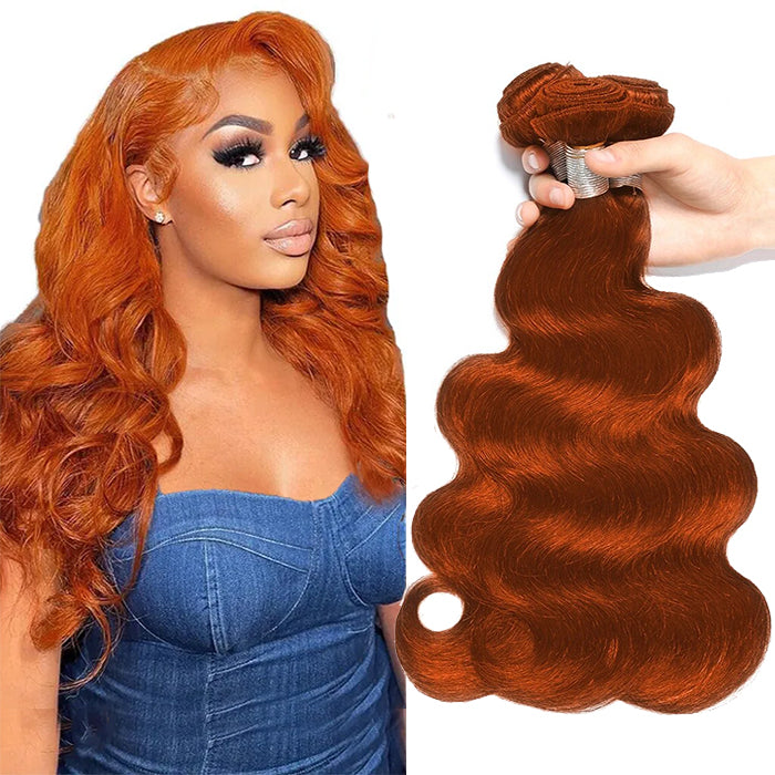 # 350 Ginger Straight 4 Bundles Extension de cheveux humains vierges 