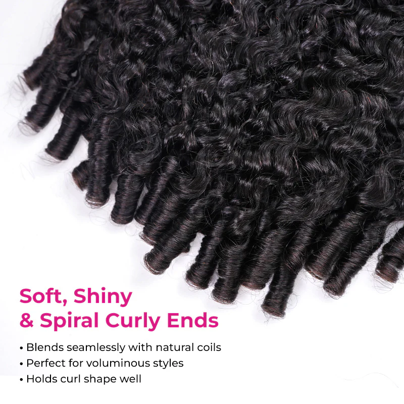 [3 In 1 Half ] Half Wig Burmese Curly Install Half With Drawstring Glueless Beginner Friendly