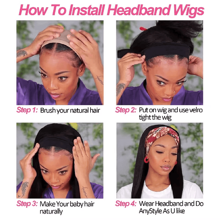 Beginner Friendly Burmese Curly Headband Wig Human Hair  Wear and Go Glueless Wigs 250% Density