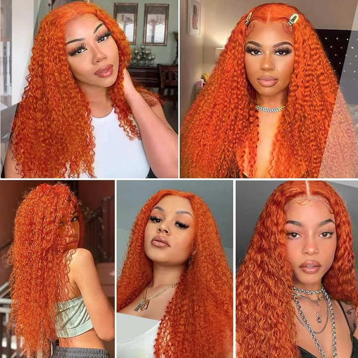 Ginger Remy #350 Ginger Deep Wave Human Hair Bundles Brazilian Remy Unprocessed We ...
