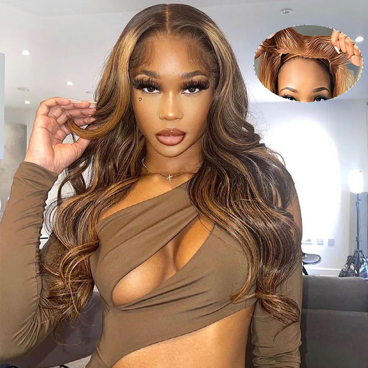 [Glueless Wig] Lumiere Hair Highlight #4/27 Body Wave 4x4 & 5x5 HD Lace  Pre-cut Easy To Wear Glueless Wigs 150% 180% Density Human Hair Wigs