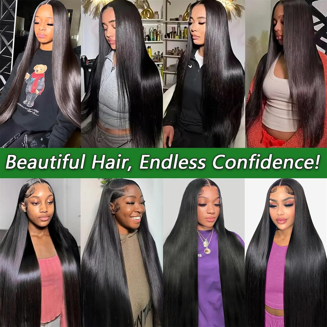 (B2) 3 Bundles Straight Virgin Human Hair Extensions 100% Human Hair