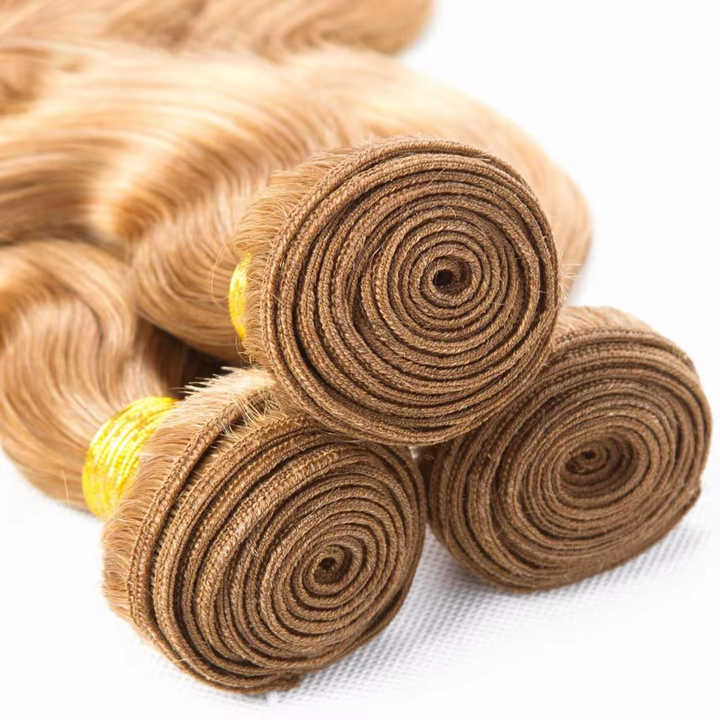 #4 Brown Body Wave 3 Bundles avec 4X4 Lace Closure 100% cheveux humains vierges 