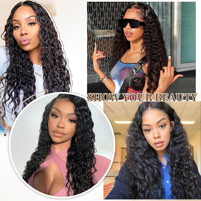 lumiere Malaysian Water Wave Virgin Hair 3 Bundles Extension de cheveux humains 8-40 pouces 