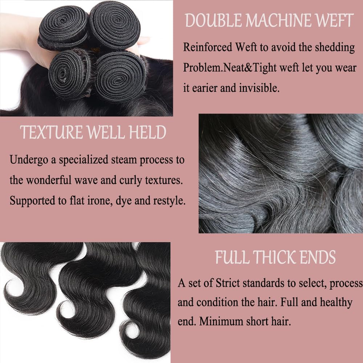 lumiere 15A Indian Body Wave 4 Bundles Virgin Human Hair Extension