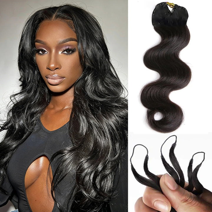 Lumiere Body Wave Feather Crochet Human Hair for Boho Braid Styles Miracle Knots Compatible