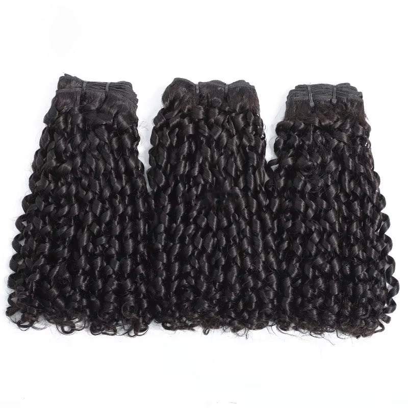Lumiere 15A Super Double Drawn Raw Pixie Curly Virgin Human Hair 3 Bundles Unprocessed Hair Extensions