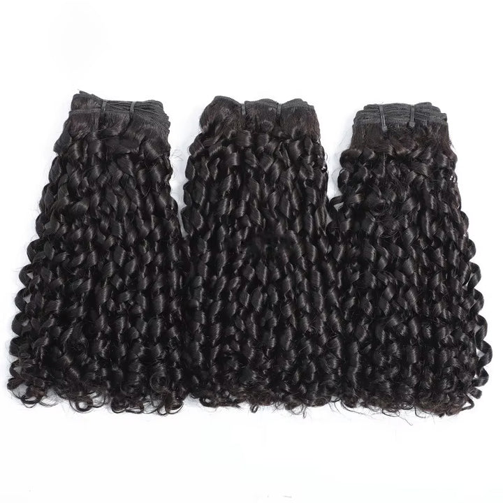 Lumiere 15A Super Double Drawn Raw Pixie Curly Virgin Human Hair 3 Bundles Unprocessed Hair Extensions