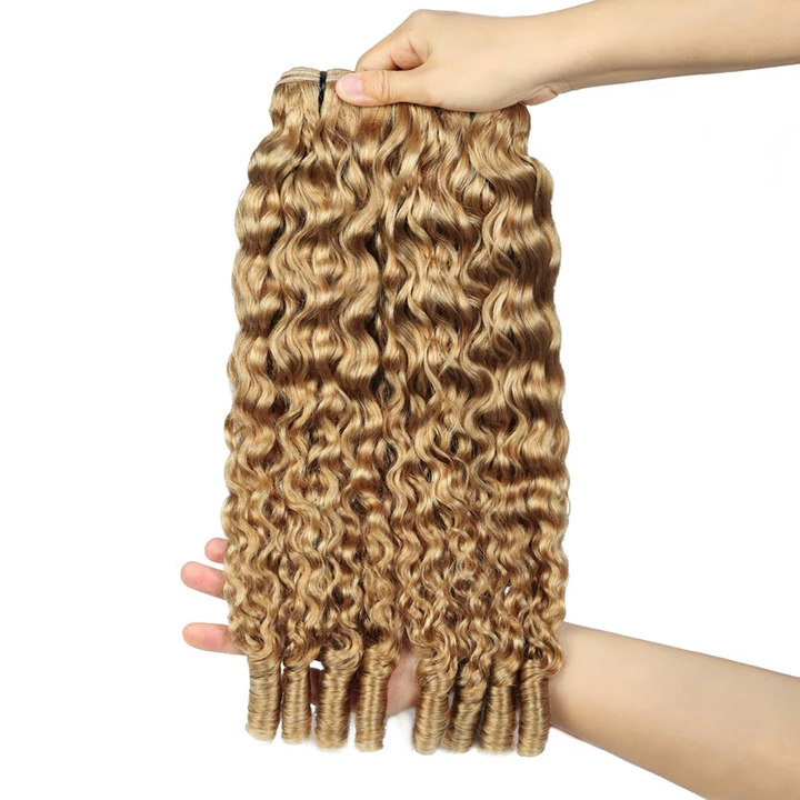 Lumiere #27 Honey Blonde Burmese Curly 3 Bundles 100% Human Hair Bundles Unprocessed Human hair