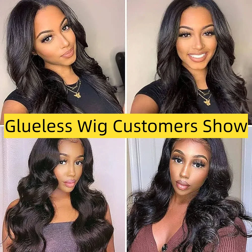 7x5 Glueless Wigs Human Hair Pre Plucked Pre Cut Lace Body Wave Wigs Ready To Go For Women Natural Hairline