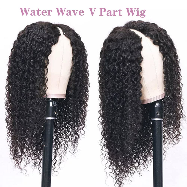 Perruque brésilienne de cheveux humains sans colle U Part Water Wave 