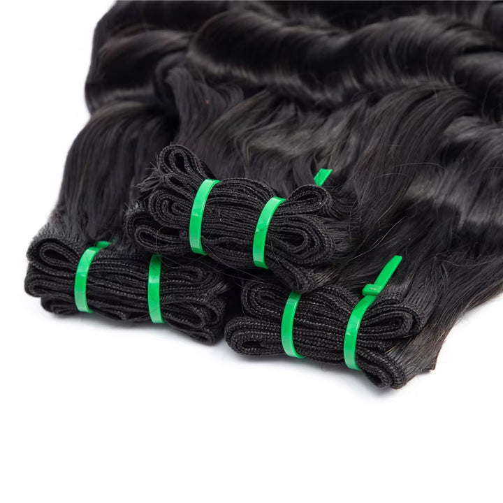 Lumiere Funmi Loose Deep 3 Bundles for Women Natural Black Burmese Curly Human Hair