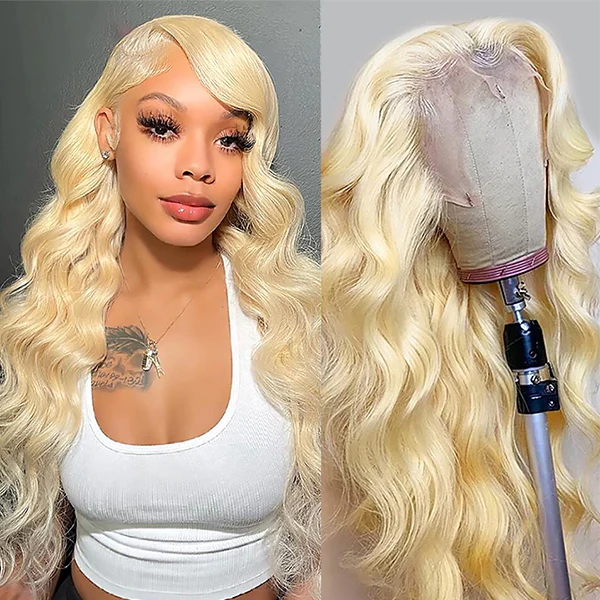613 Blonde Lace Front Wig Human Hair 4x4 Body Wave Lace Front Wigs Human Hair Pre Plucked with Baby Hair 150% Density 26 inch