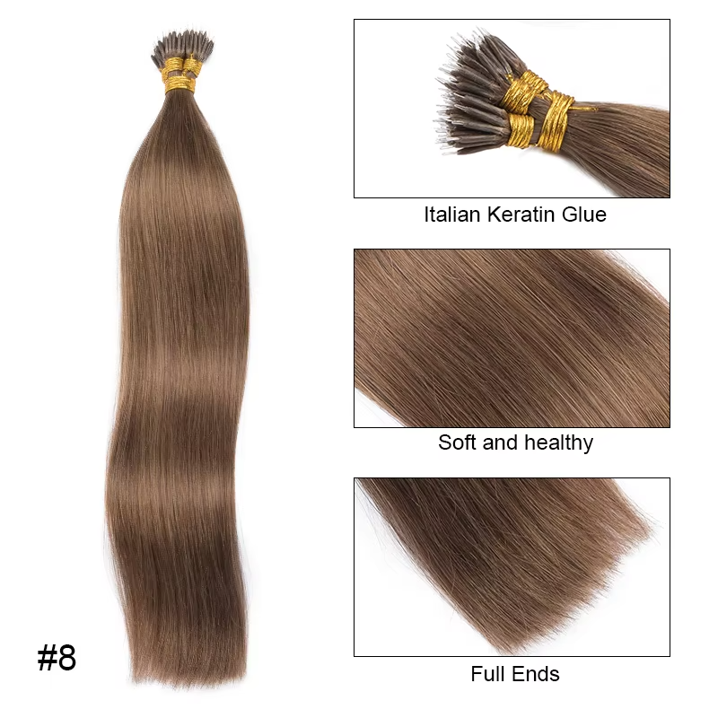 Color Hair #4 Tape In Hair Extensions Cheveux Raides Vierges Humains 20 pcs/1pack 100% Cheveux Humains 