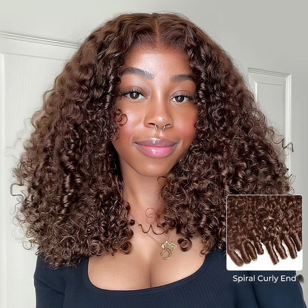 Glueless Highlight Color P4/30 Deep Wave Lace Front Wig Pré plumé avec des cheveux de bébé