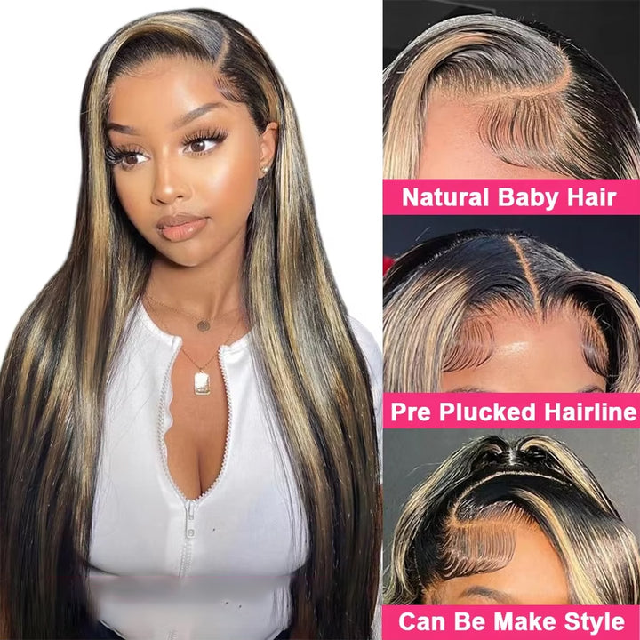 Mettez en surbrillance 99J Blonde Body Wave Lace Front Wig pour les femmes 