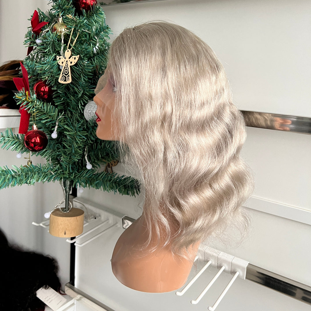 Milk Tea Ash Blonde Loose Body Wave Bob Lace Frontal Human Hair Wigs HD Transparent Lace Ash Blonde Bob Natural Wave Pure Luxury Virgin Human Hair Wig 13X4 Lace Front Pre Plucked With Baby Hair