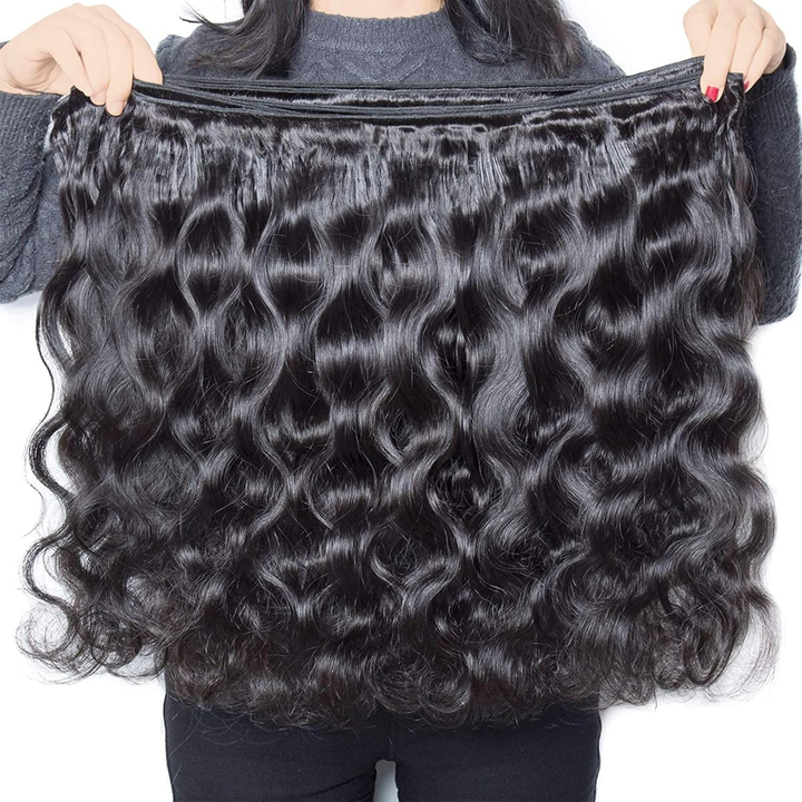 15A Body Wave 3 Bundles With 4X4 Lace Closure 100% virgin human hair