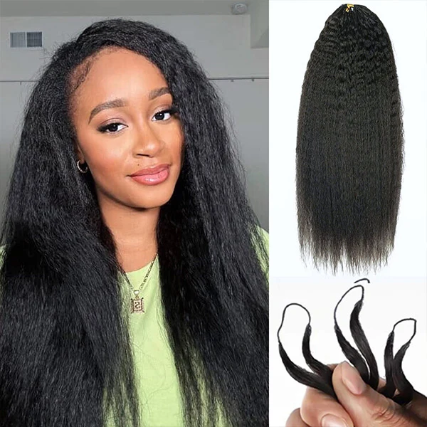 Lumiere Kinky Straight Feather Crochet Human Hair Saving Time for Natural Boho Braids Miracle