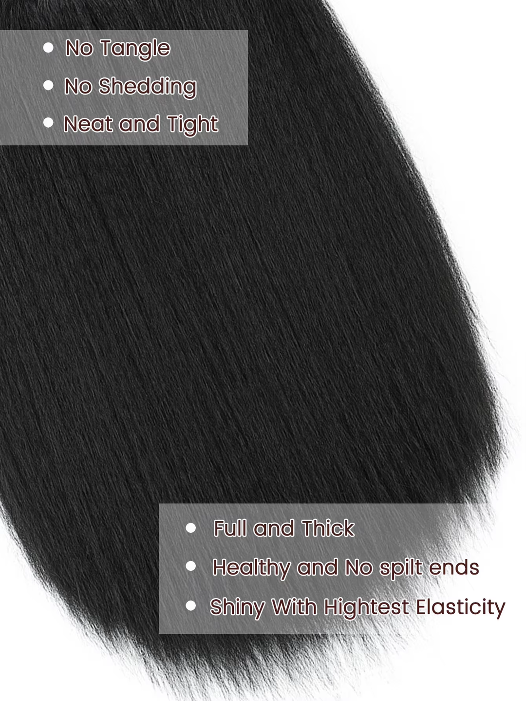 15A Clip in kinky straight  V-Shaped Hair Extension One Piece 5 Clips One Set Clips for Women