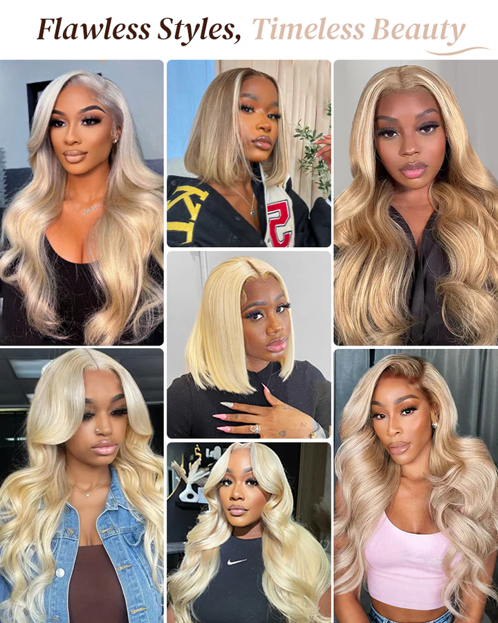[Glueless Wig]  Lumiere 13x4 Frontal Lace Glueless 613 Blonde Body Wave Wig（No Code Need）