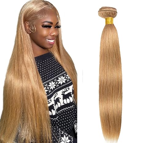 lumiere #27 Honey Blonde Bundle Long Straight  1 Piece Virgin Human Hair Extension