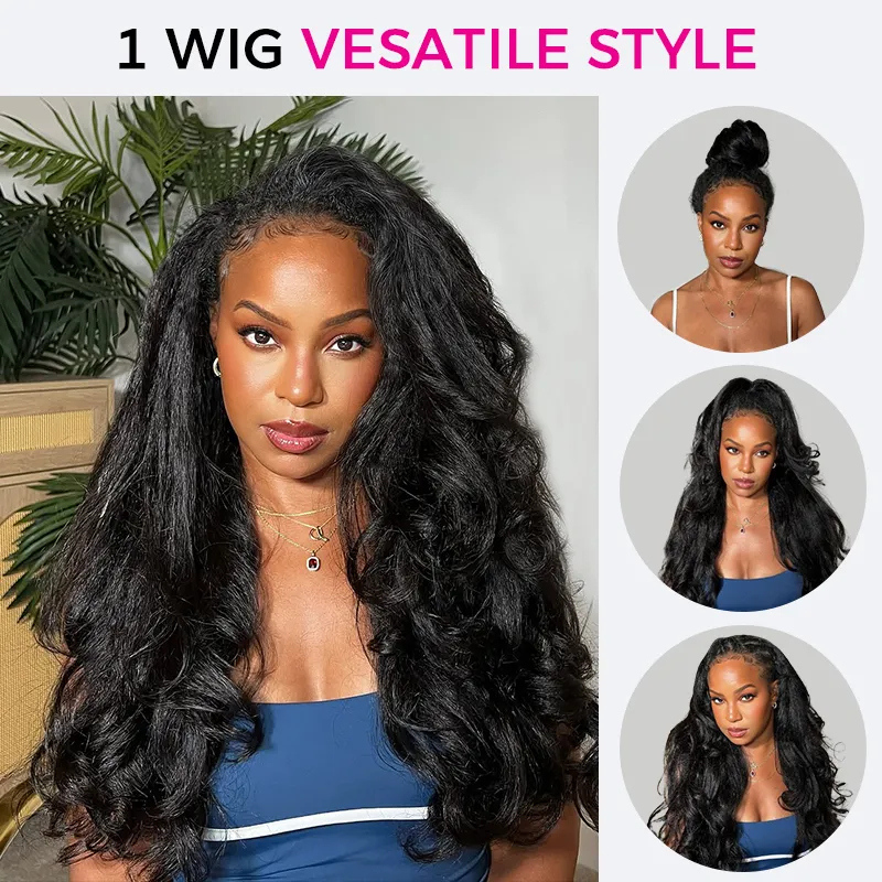 Perruque brésilienne de cheveux humains sans colle U Part Water Wave 