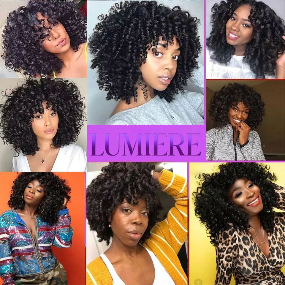 Bouncy Curly 4 Bundles avec 4x4 Lace Closure Indian Virgin Hair Extensions 