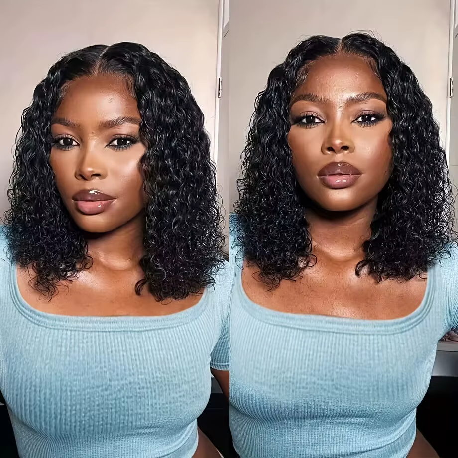 Skunk Stripe Noir et Bleu Ombre Body Wave 13x4/4x4 Lace Front Wig 