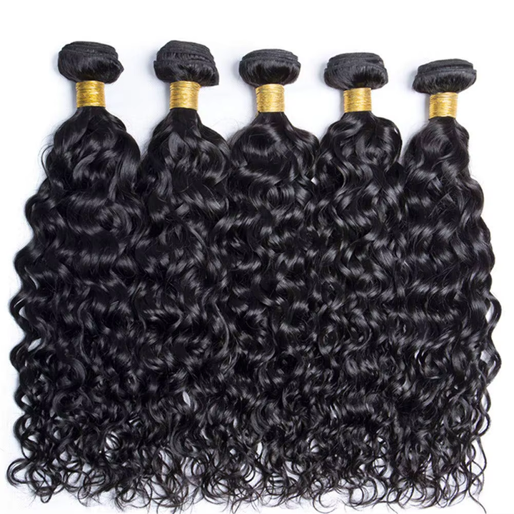 Lumiere 15A Peruvian Hair 4 Bundles With 13x4 Lace Frontal Water Wave Bundles Human Hair Weave Extensions