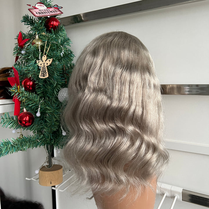 Milk Tea Ash Blonde Loose Body Wave Bob Lace Frontal Human Hair Wigs HD Transparent Lace Ash Blonde Bob Natural Wave Pure Luxury Virgin Human Hair Wig 13X4 Lace Front Pre Plucked With Baby Hair