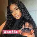 Deep Wave 7x5 Lace Glueless Wig Human Hair Pre Cut Lace Closure Ready To Wear Deep Wave Wig For Women