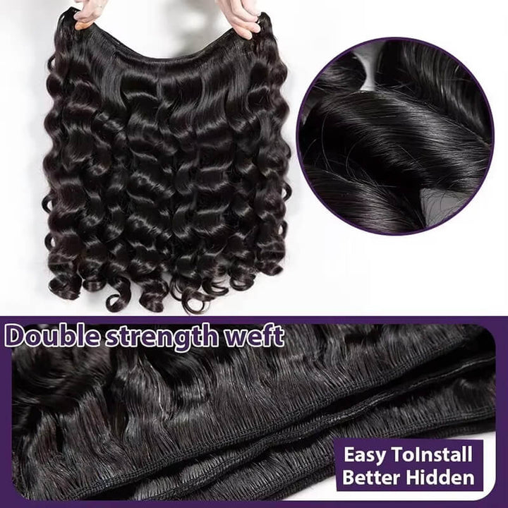 (B1)Loose Wave 3 Bundles Human Hair Raw Virgin Unprocessed Extensions(Ship In 24Hours)