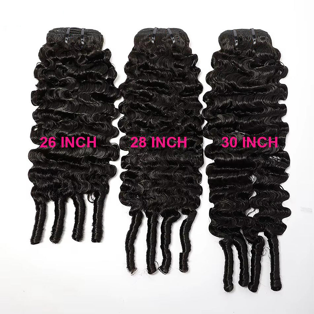Lumiere Natural Black Burmese Curly 4 Bundles With 13x4 Lace Frontal Brazilian Virgin Hair