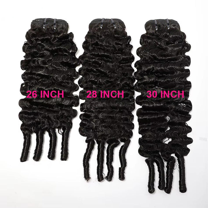 Lumiere Natural Black Burmese Curly 4 Bundles With 13x4 Lace Frontal Brazilian Virgin Hair