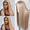 Lumiere Ash Blonde 13X4 Transparent Lace Frontal Wig Straight Wig Human Hair For Women